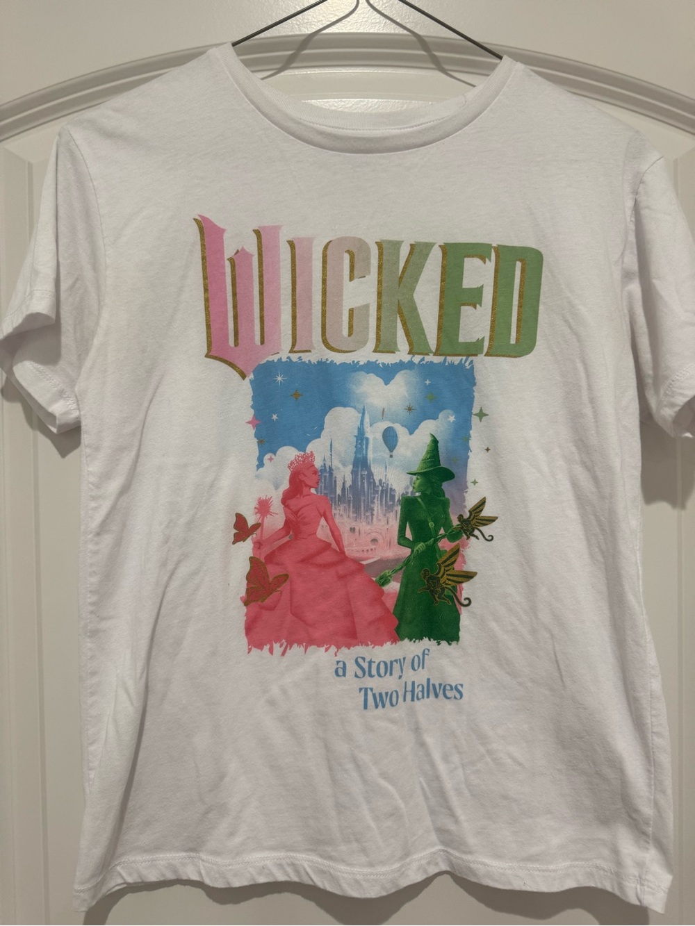 Wicked Graphic Short Sleeve Tee - White with Pink & Green Print